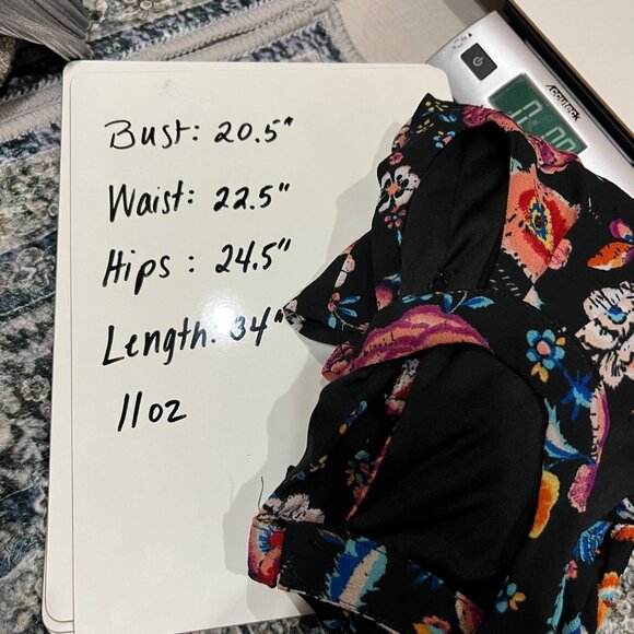 Lily Rose Floral Cold Shoulder Mini Dress Black Multicolor Size XL - Picture 10 of 10